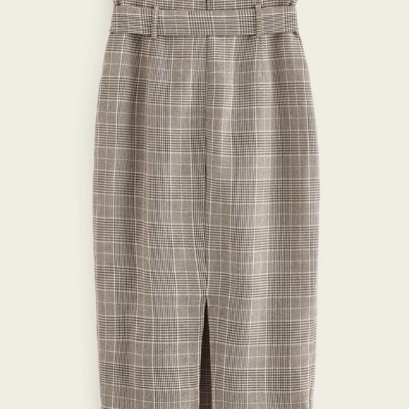 GRAY plaid midi length skirt bow NEW NEVER WORN❤️ - Picture 2 of 4